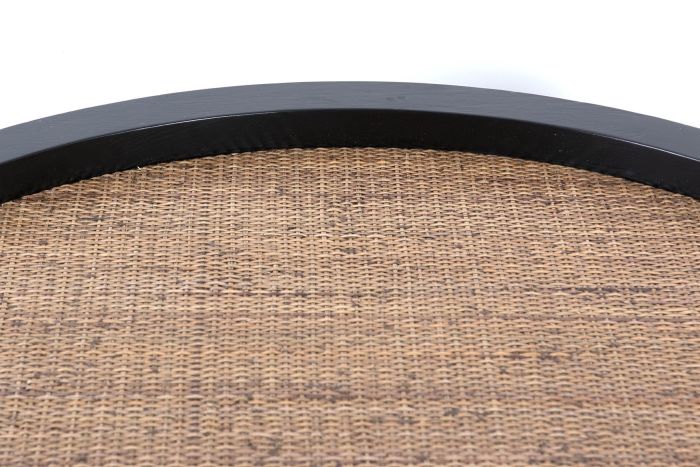 Mesa Centro Contemporáneo Madera Ratan Natural Negro 100 Cm