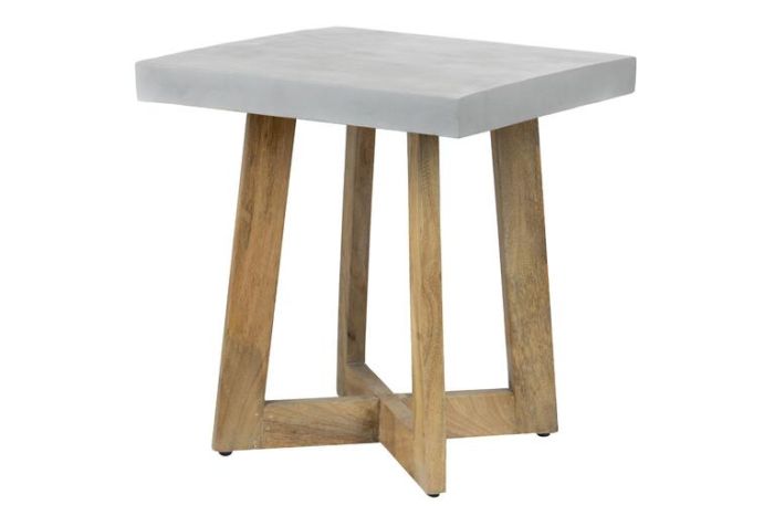 Mesa auxiliar SLAGELSE piedra madera