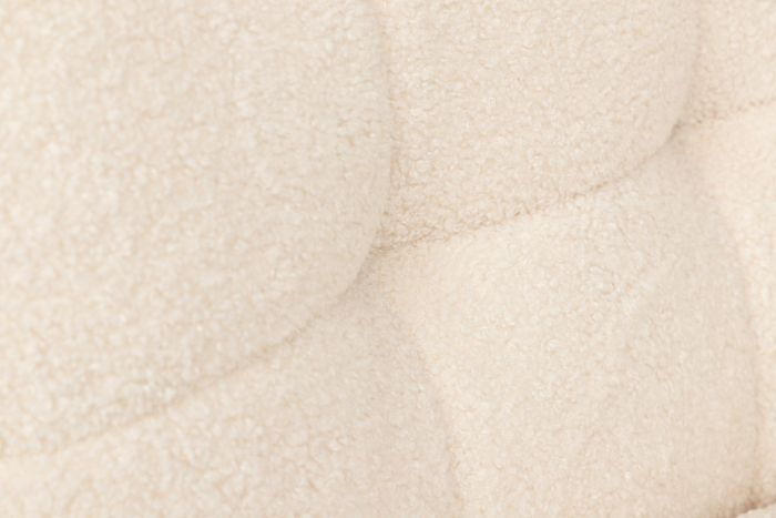 Sillón Blanco Tejido Bouclé Acero, 85 Cm