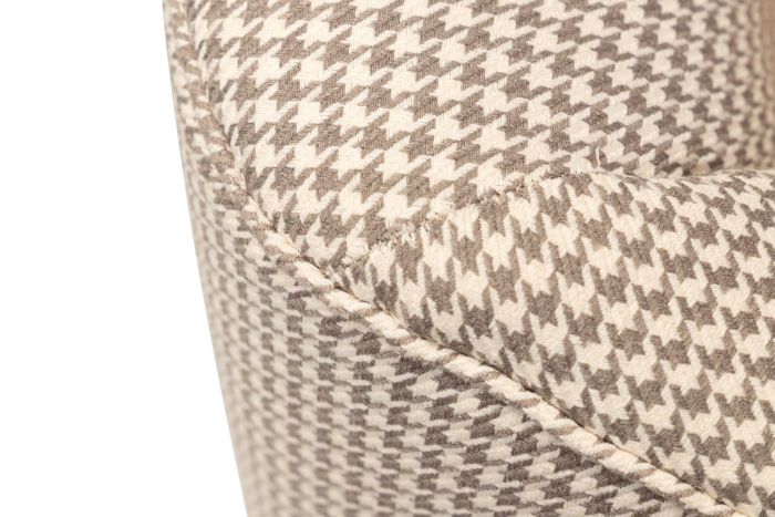 Sillón Estampado Blanco Marrón Terciopelo Amarillo Madera Roble 68x78x75 Cm