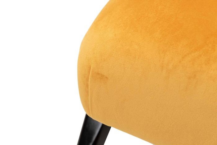 Sillón Estampado Blanco Marrón Terciopelo Amarillo Madera Roble 68x78x75 Cm
