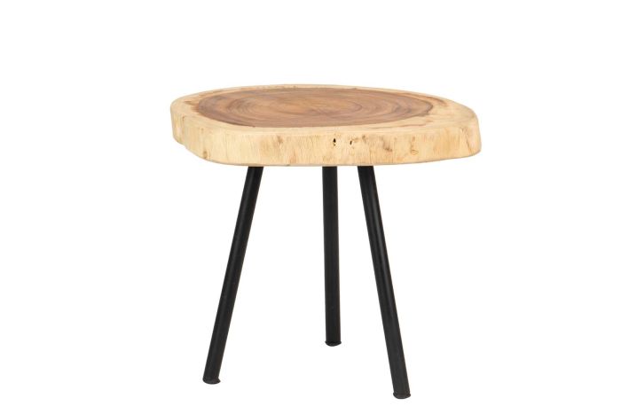 Mesa Auxiliar Artesanal Madera Nogal