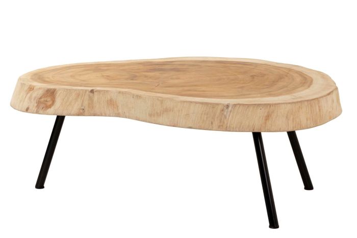 Mesa Centro Madera Nogal Natural, 100x70x43 Cm