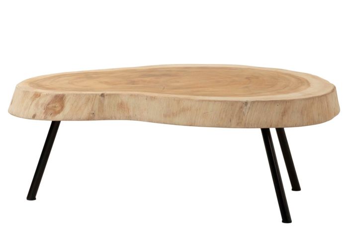 Mesa Centro Madera Nogal Natural, 100x70x43 Cm