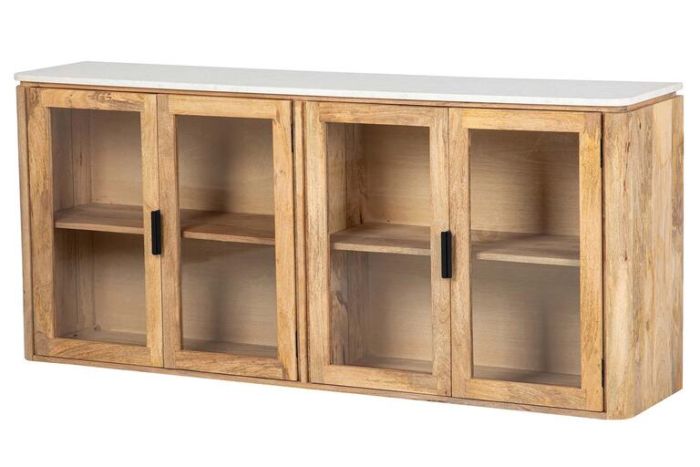 Aparador TYLA madera mármol 4 puertas