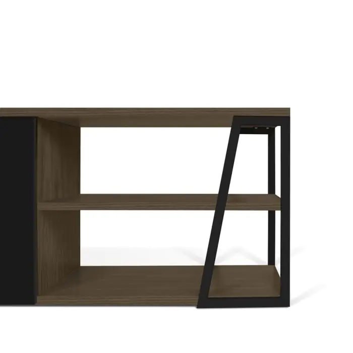 Mueble Tv  Moderno  Madera Negro Albi, 145 Cm