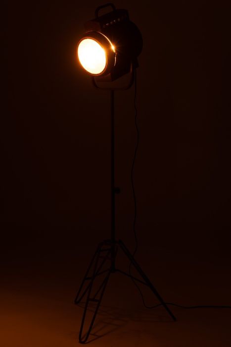 Lámpara De Pie Diseño Foco Metal Negro, 160 cm