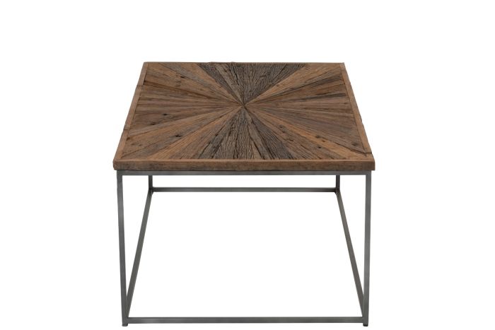 Mesa Centro Vintage Madera Metal Natural 120 Cm