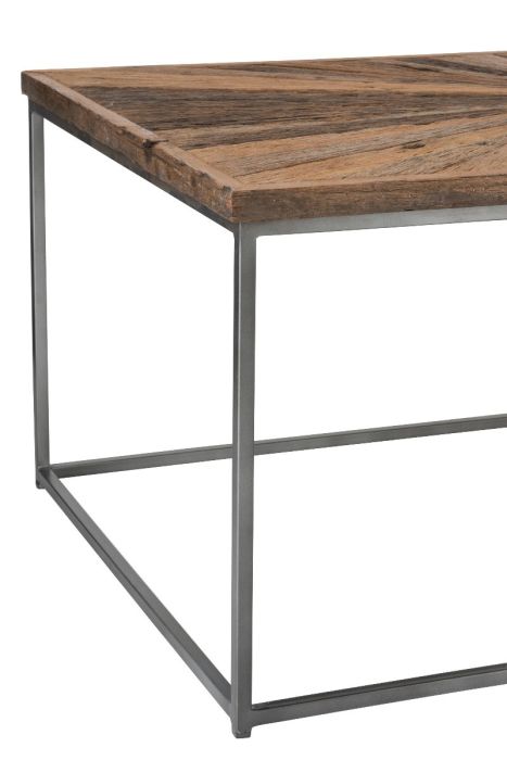 Mesa Centro Vintage Madera Metal Natural 120 Cm