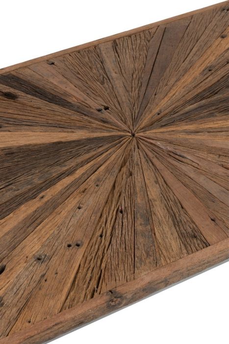 Mesa Centro Vintage Madera Metal Natural 120 Cm