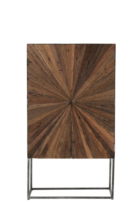 Mueble Bar 2 Puertas Madera Hierro Natural