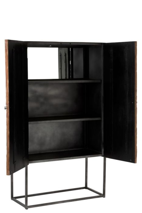 Mueble Bar 2 Puertas Madera Hierro Natural