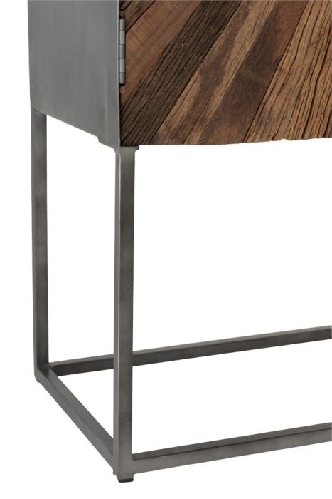 Mueble Bar 2 Puertas Madera Hierro Natural