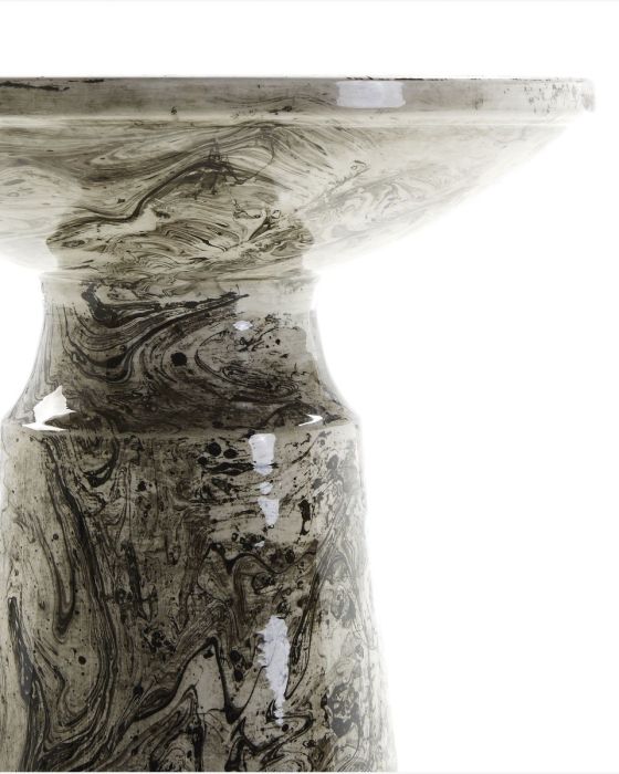 Mesa Auxiliar Diseño Moderno Metal Gris, 33 Cm