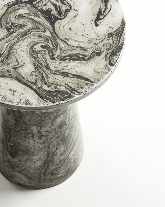 Mesa Auxiliar Diseño Moderno Metal Gris, 33 Cm