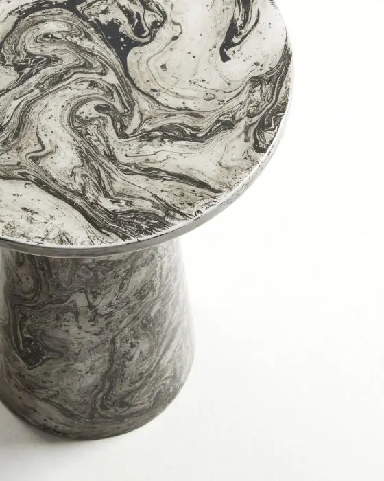 Mesa Auxiliar Diseño Moderno Metal Gris, 33 Cm