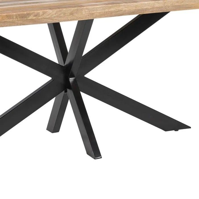 Mesa Comedor Natural-Negro Madera-Hierro, 160 Cm