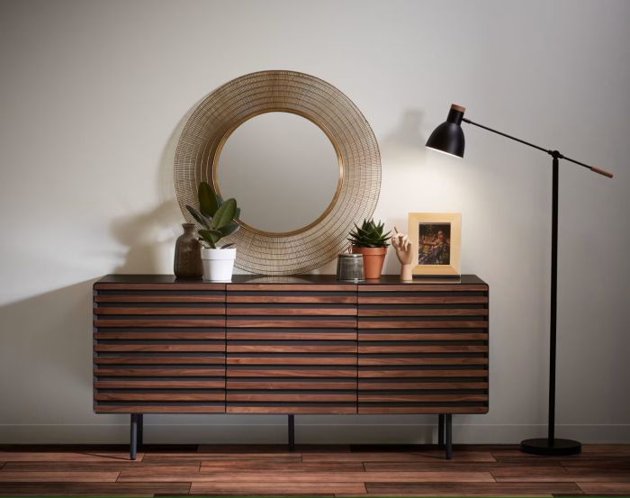 Aparador Estilo Industrial Moderno Nogal Negro 162 Cm