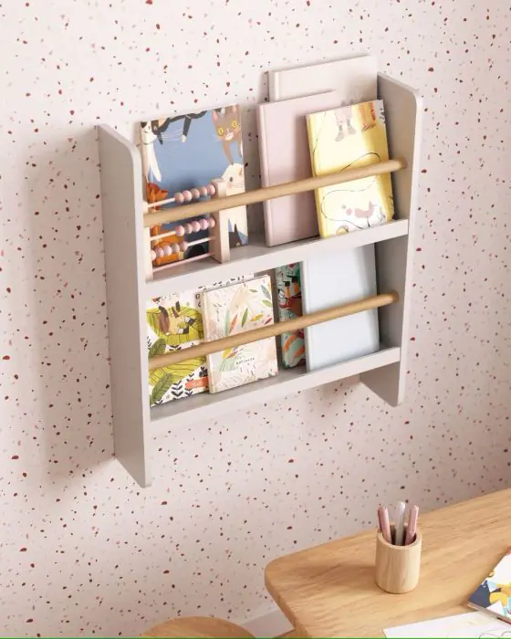 Estantería Madera Pino Acabado Natural Blanco, 50 Cm