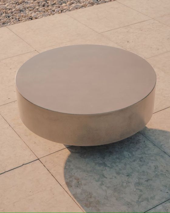 Mesa Centro Redonda Garbet Cemento Gris, 80 Cm