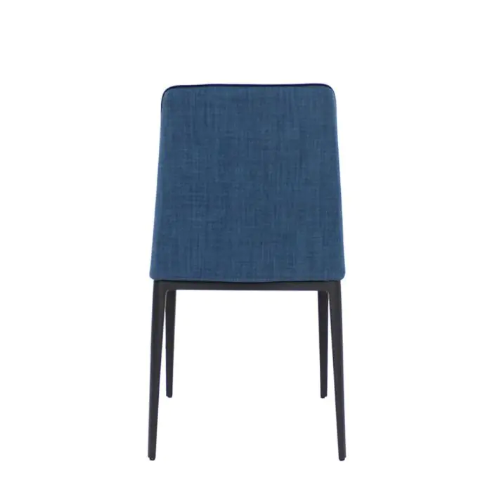 silla Tapizada Azul Acero Negro, 44 cm