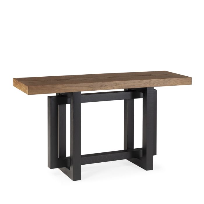 Consola Madera Roble/ Chapa Roble en Negro/Nogal, 130 Cm.