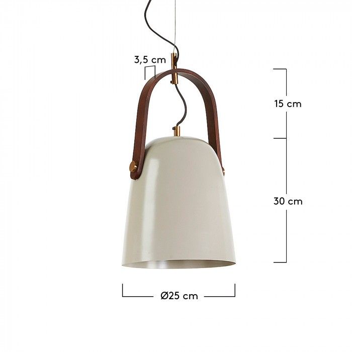 Lámpara De Techo Suspensión Estilo Nórdica Beige, Zale 20 Cm