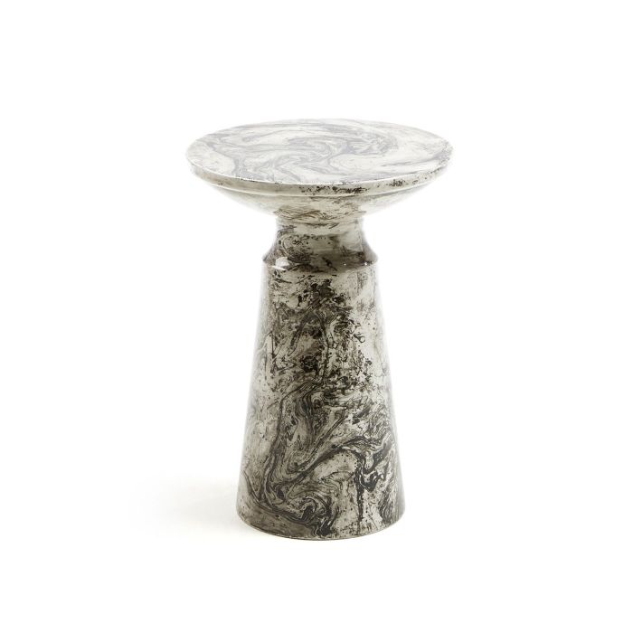 Mesa Auxiliar Kesbury Diseño Moderno Metal Gris