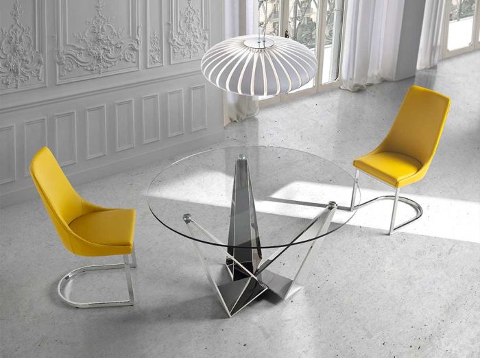 Mesa Comedor Fija Circular pies Acero Inoxidable