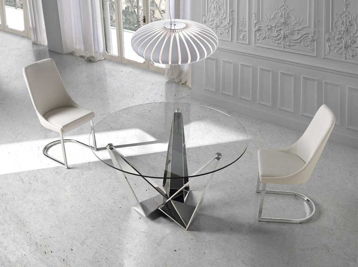 Mesa Comedor Fija Circular pies Acero Inoxidable