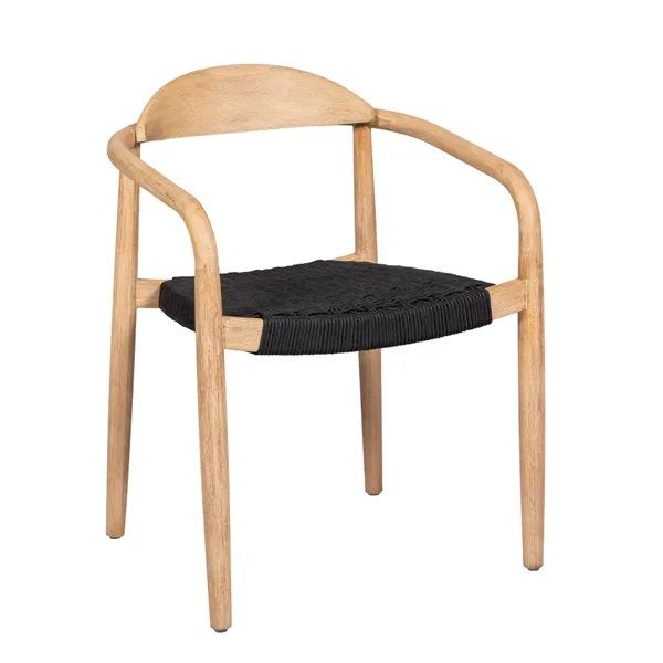 Silla Comedor Eucalipto Cuerda Negro, 57 Cm