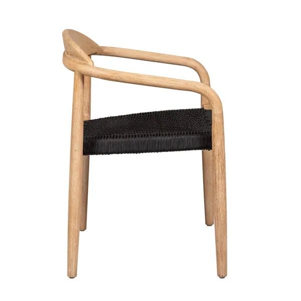 Silla Comedor Eucalipto Cuerda Negro, 57 Cm
