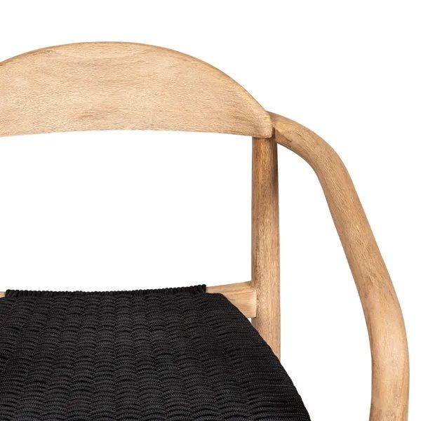 Silla Comedor Eucalipto Cuerda Negro, 57 Cm