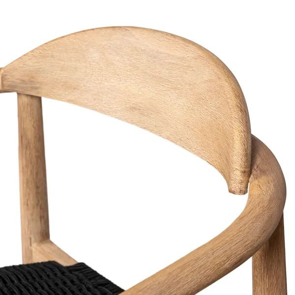 Silla Comedor Eucalipto Cuerda Negro, 57 Cm