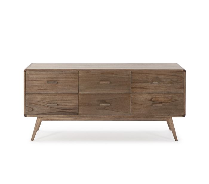 Aparador vintage en madera natural velada.