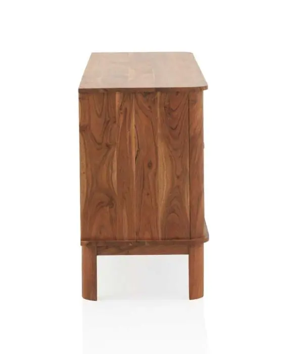Aparador 3 Puertas Madera Natural Acacia, 145 Cm