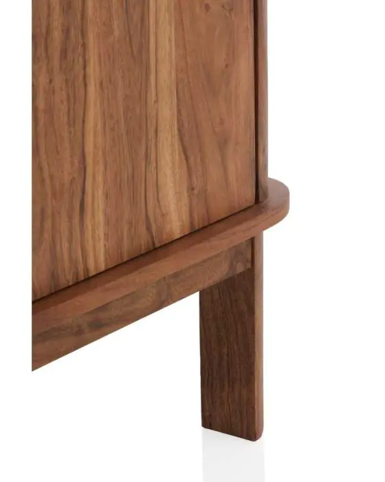 Aparador 3 Puertas Madera Natural Acacia, 145 Cm