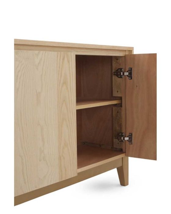 Aparador 4 Puertas Fresno Patas Madera Mango, 177 Cm
