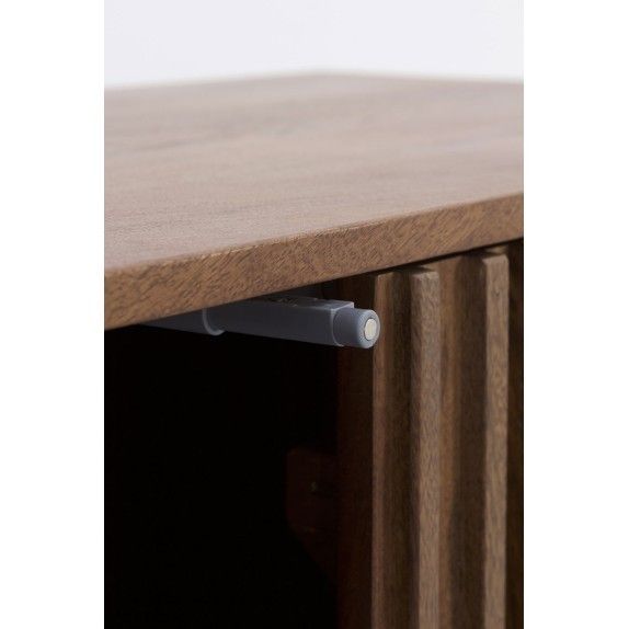 Aparador 4 Puertas Laminadas Madera Mango Metal, 200 Cm