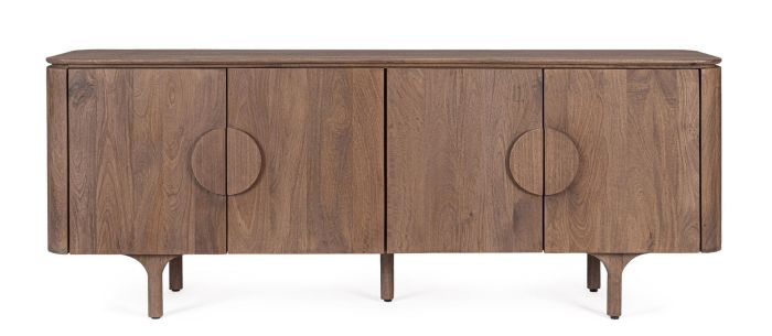 Aparador en madera de mango marrón con 4 puertas.