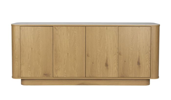 Aparador en madera roble natural y sobre efecto mármol 180 cm