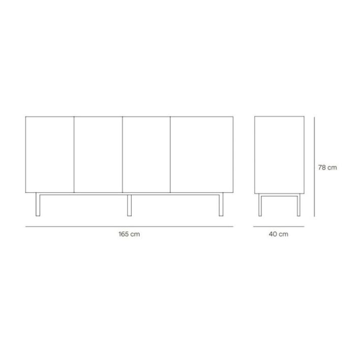 Buffet Diseño Moderno Negro Roble Natural
