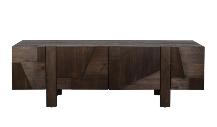 Aparador nórdico en madera de acacia y de caucho marrón.