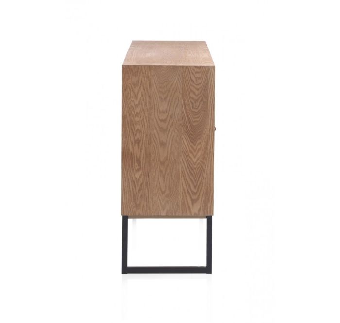 Aparador Vintage Madera Fresno Reciclado Base Metálica, 110 cm
