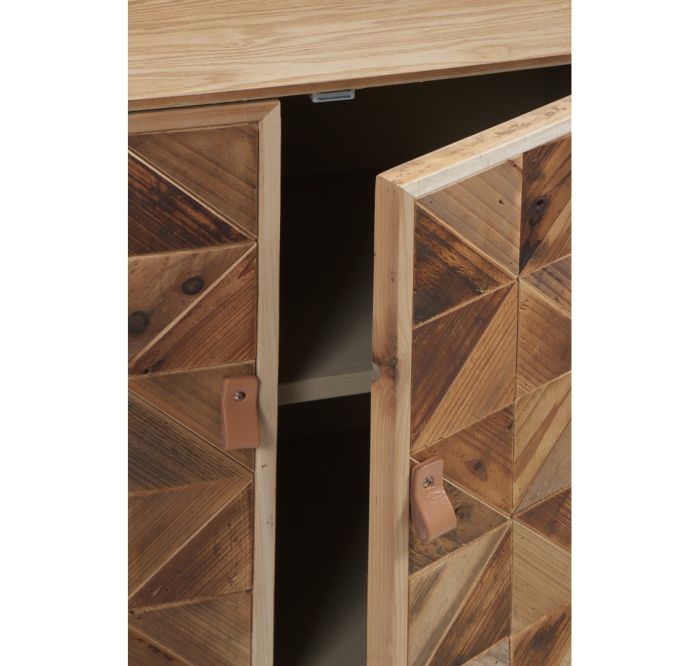 Aparador Vintage Madera Fresno Reciclado Base Metálica, 110 cm
