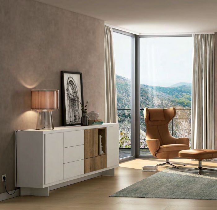 Aparador Alto Blanco Diseño Moderno, 173 Cm