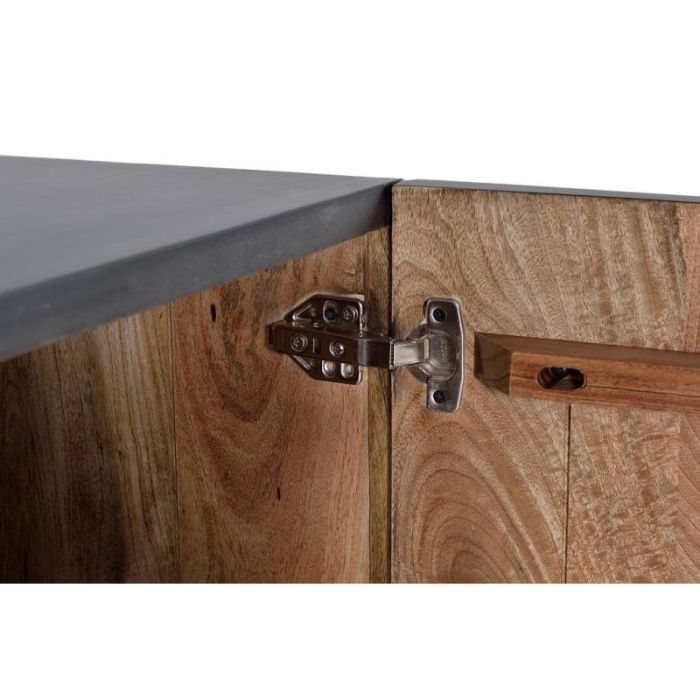 Aparador Madera Mango Color Nogal Metal Dorado, 173 Cm
