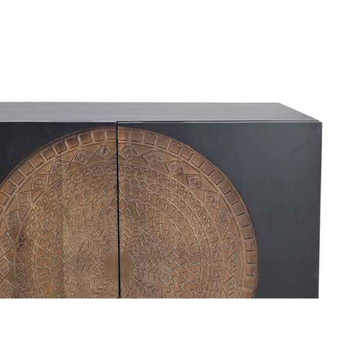 Aparador Madera Mango Color Nogal Metal Dorado, 173 Cm