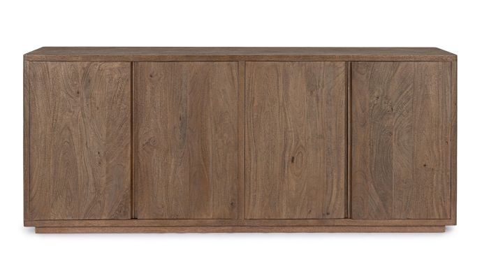 Aparador en madera de mango marrón con 4 puertas.