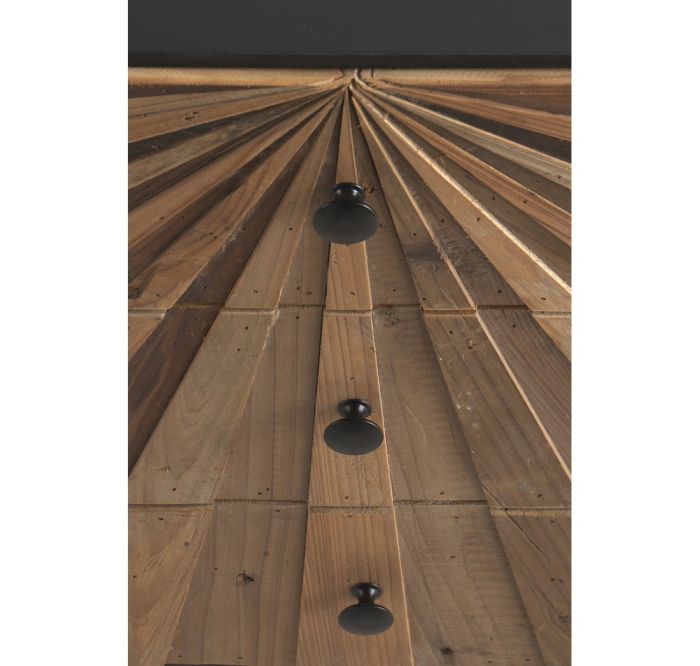 Aparador 2 Puertas 3 Cajones Madera Reciclado Hierro Negro,120 cm
